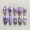 Lavender Butterfly Press On Nails A383
