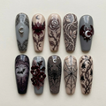Gothic Moon Bat Press On Nails