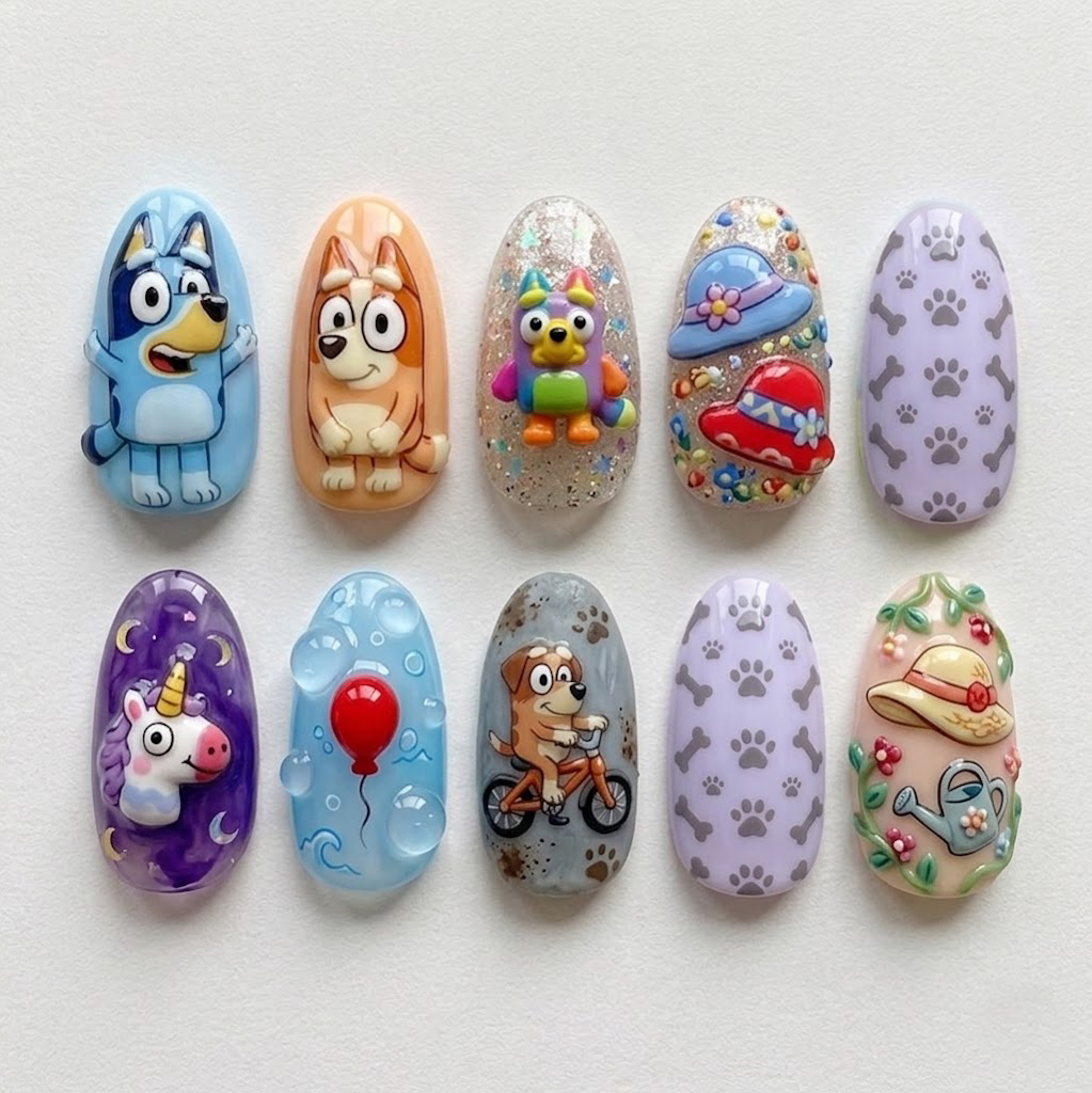 Happy Heeler Friends Press On Nails