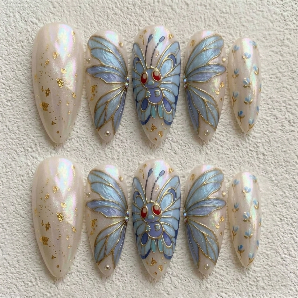 Fairy Moon Butterfly Pocket Nails