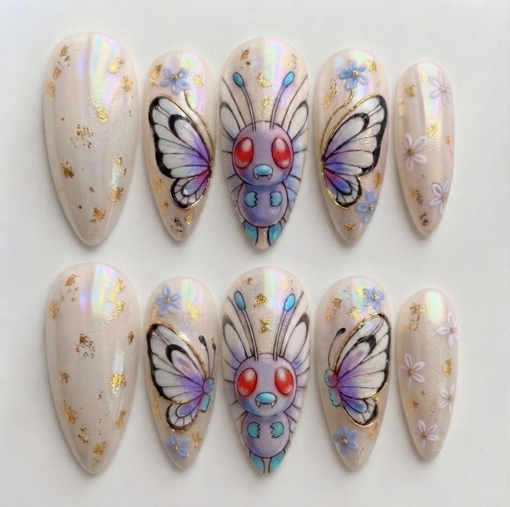 Mystic Butterfly Blossom Nails