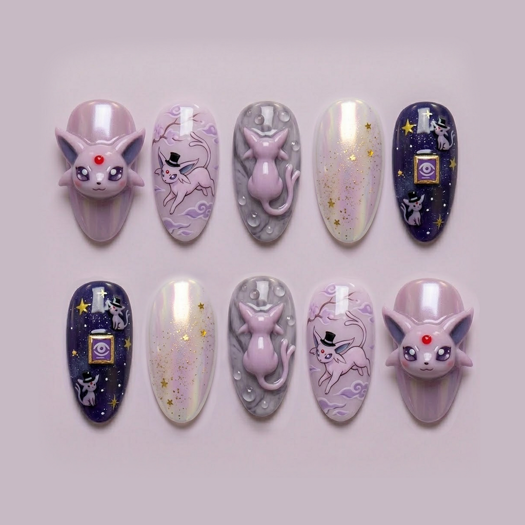 Mystic Moon Feline Dream Nails