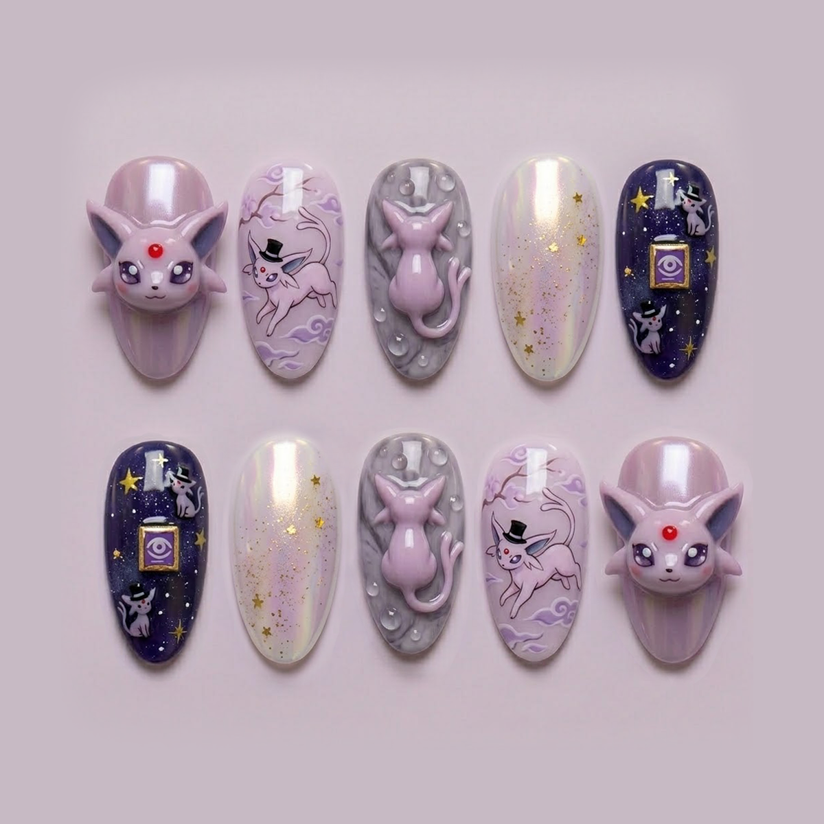 Mystic Moon Feline Dream Nails