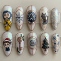 Cozy Winter Button Art Press On Nails