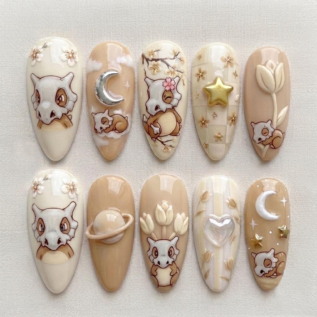 Dreamy Bone Spirit Celestial Nails