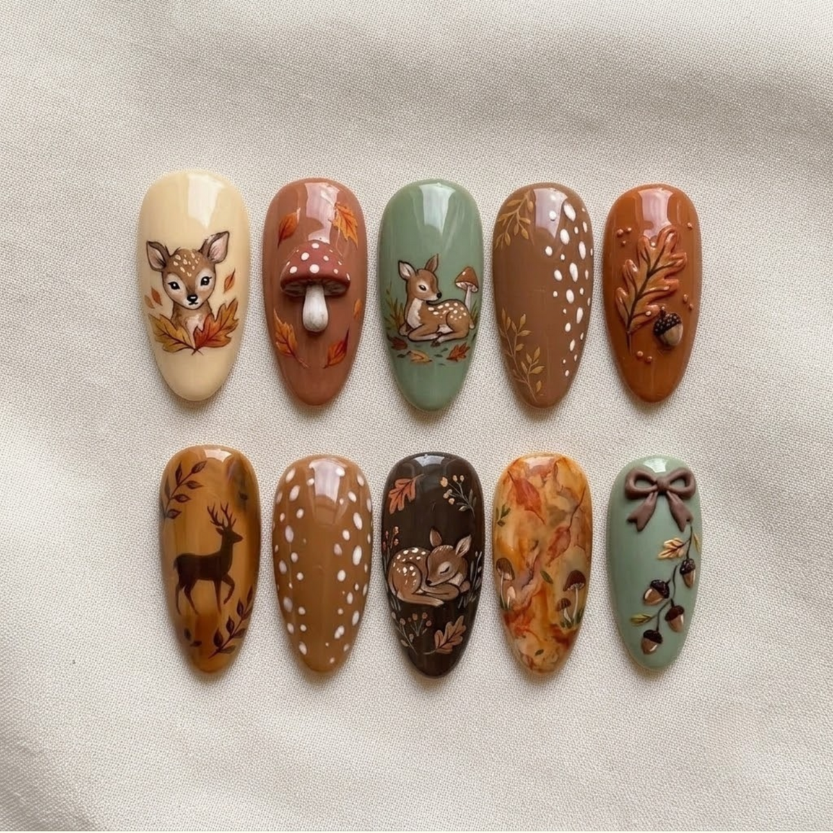 Whispering Autumn Woods Press On Nails