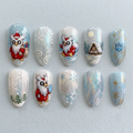 Sparkling Snowbird Deli Christmas Nails