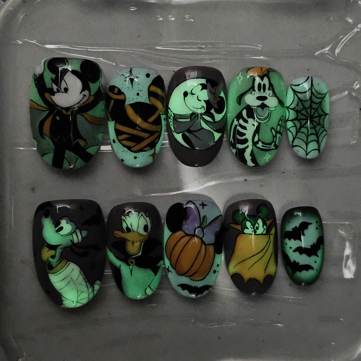 Glow In The Dark Cartoon Nail Set