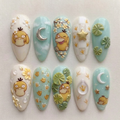 Mint Lily Pond Ducky Nail Set