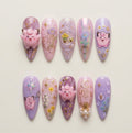 Pink Fairy Puff Garden Press On Nails