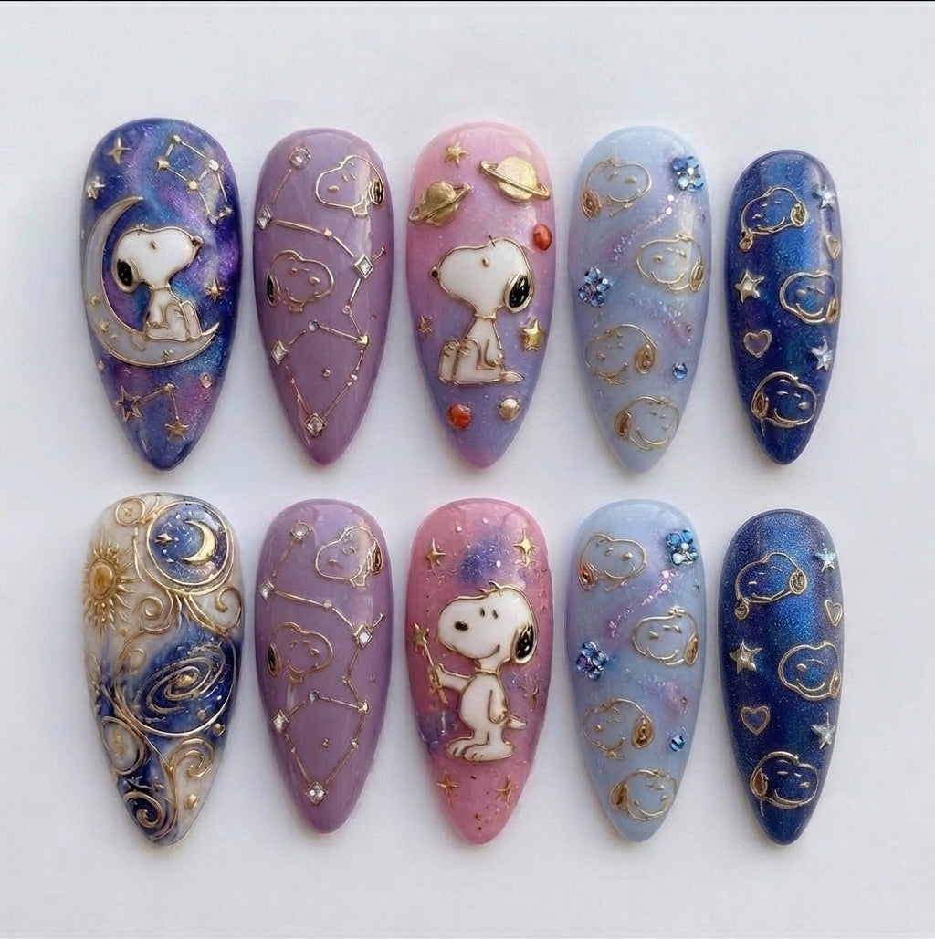 Moon & Stars Dreamy Puppy Nails