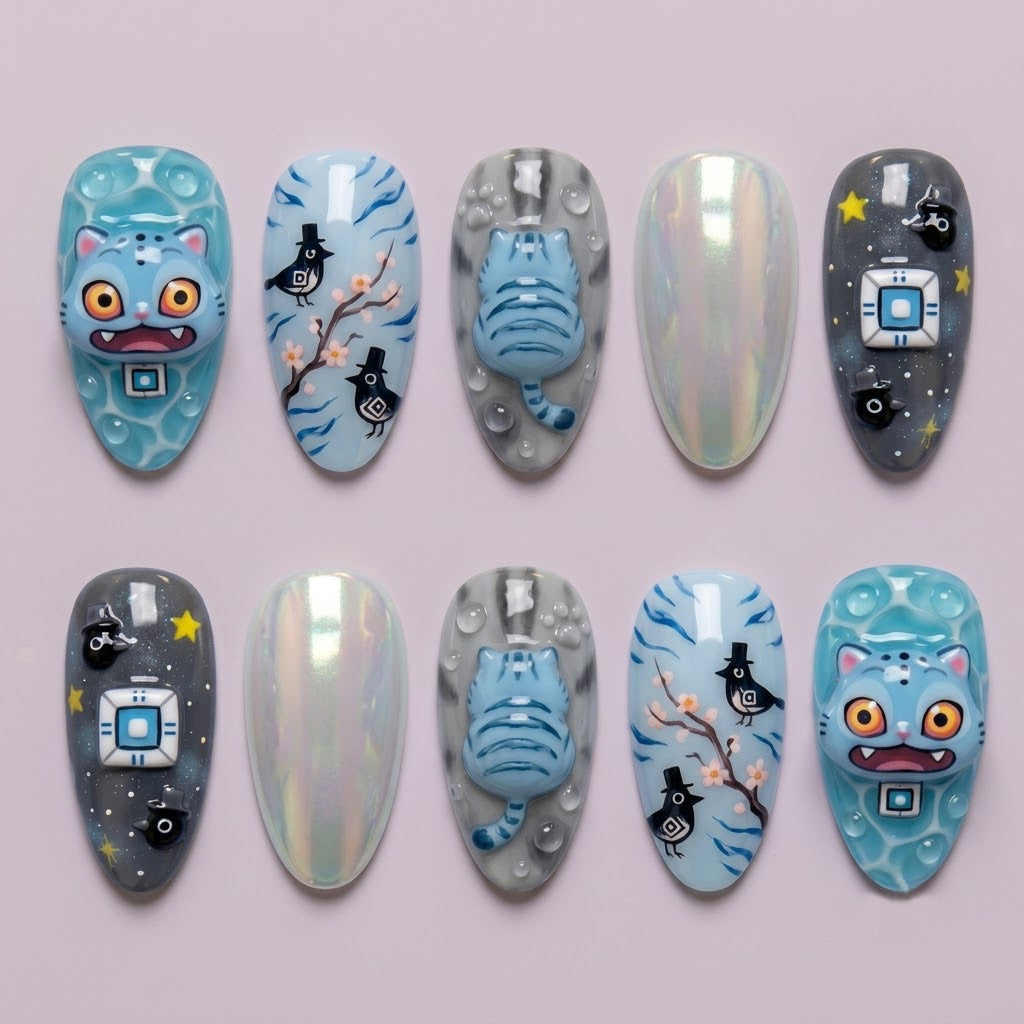 Fantasy Demon Hunter Press On Nails