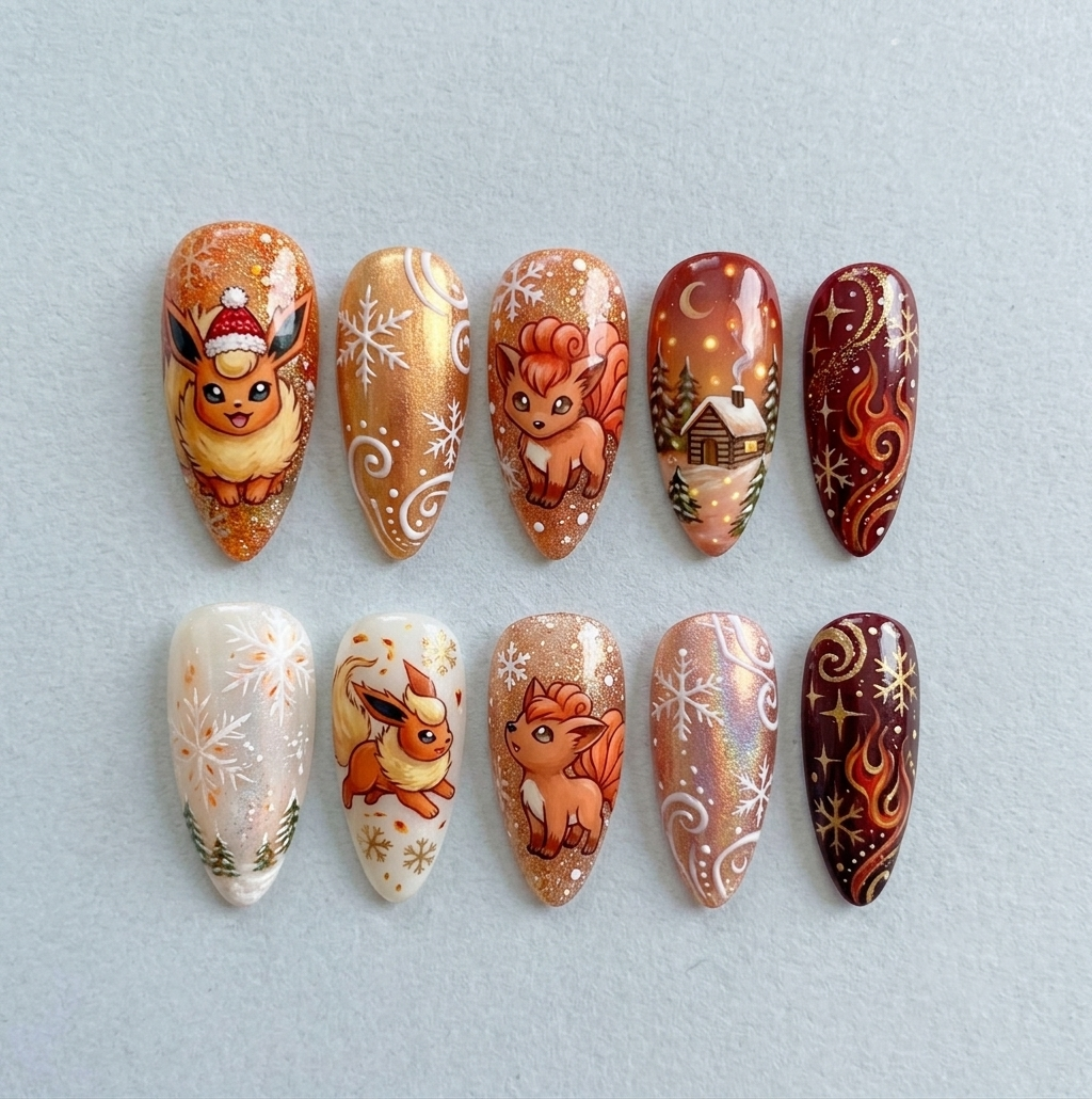 Flarepix Frosted Christmas Nails