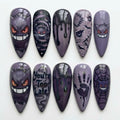 Dark Purple Monster Halloween Nails