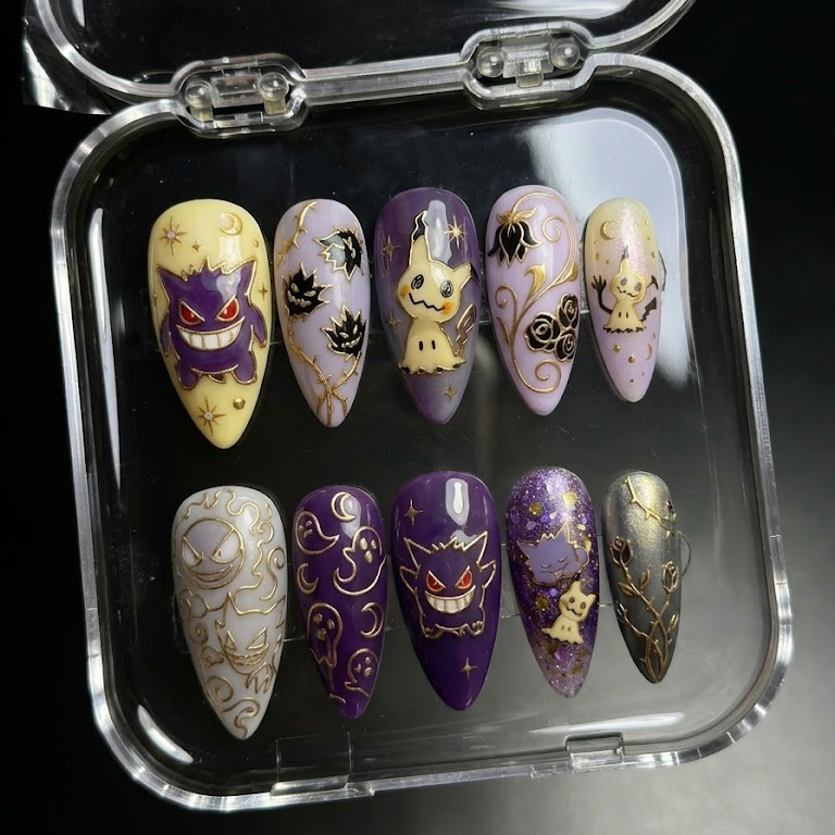 Mikyugengar Ghost Friends Press On Nails
