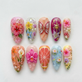 Tropical Flower Butterfly Fruit Nails