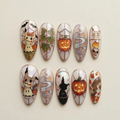 Ghostly Ragged Doll Halloween Nails