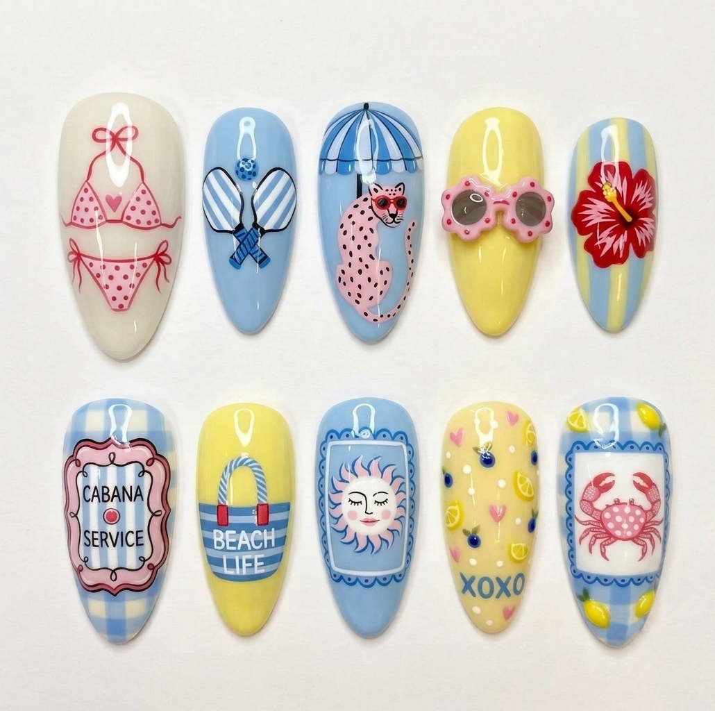 Summer Beach Press On Nails