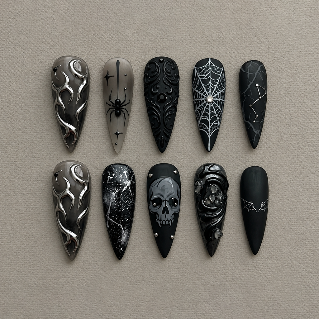 Dark Victorian Gothic Skull Nail