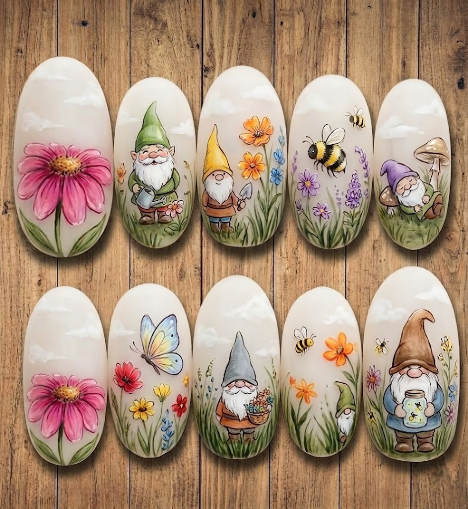 Gnome Fairy Summer Nails