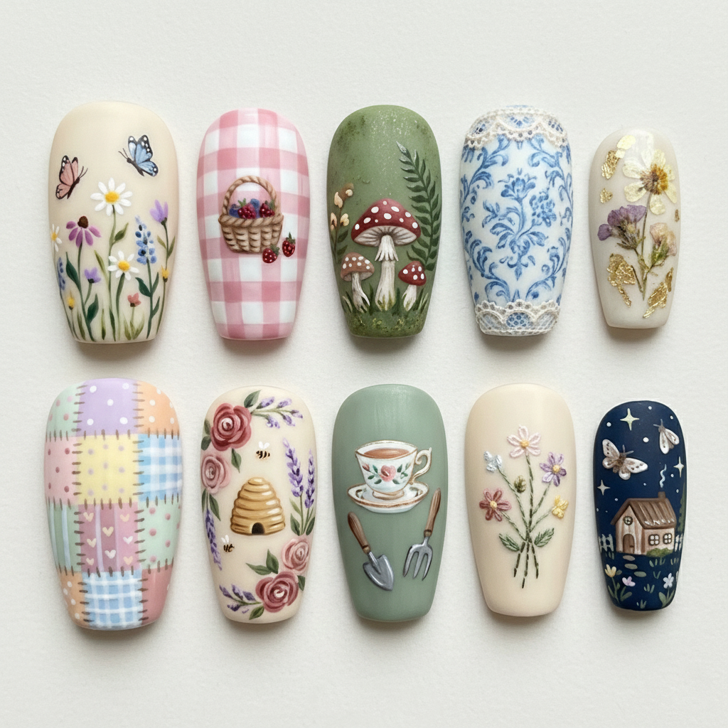 Spring Cottagecore Press On Nails