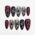 Gothic Hibiscus Floral Press On Nails
