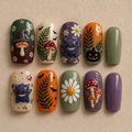 Haunted Daisy Forest Monster Press On Nails