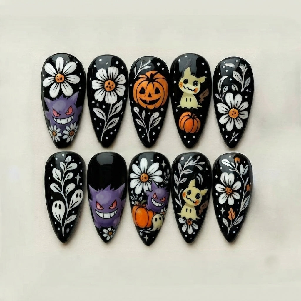 Spooky Daisy Mikyugengar Nails