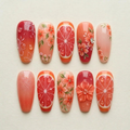 Citrus Grapefruit Press On Nails