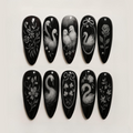 Floral Swan Press On Nails