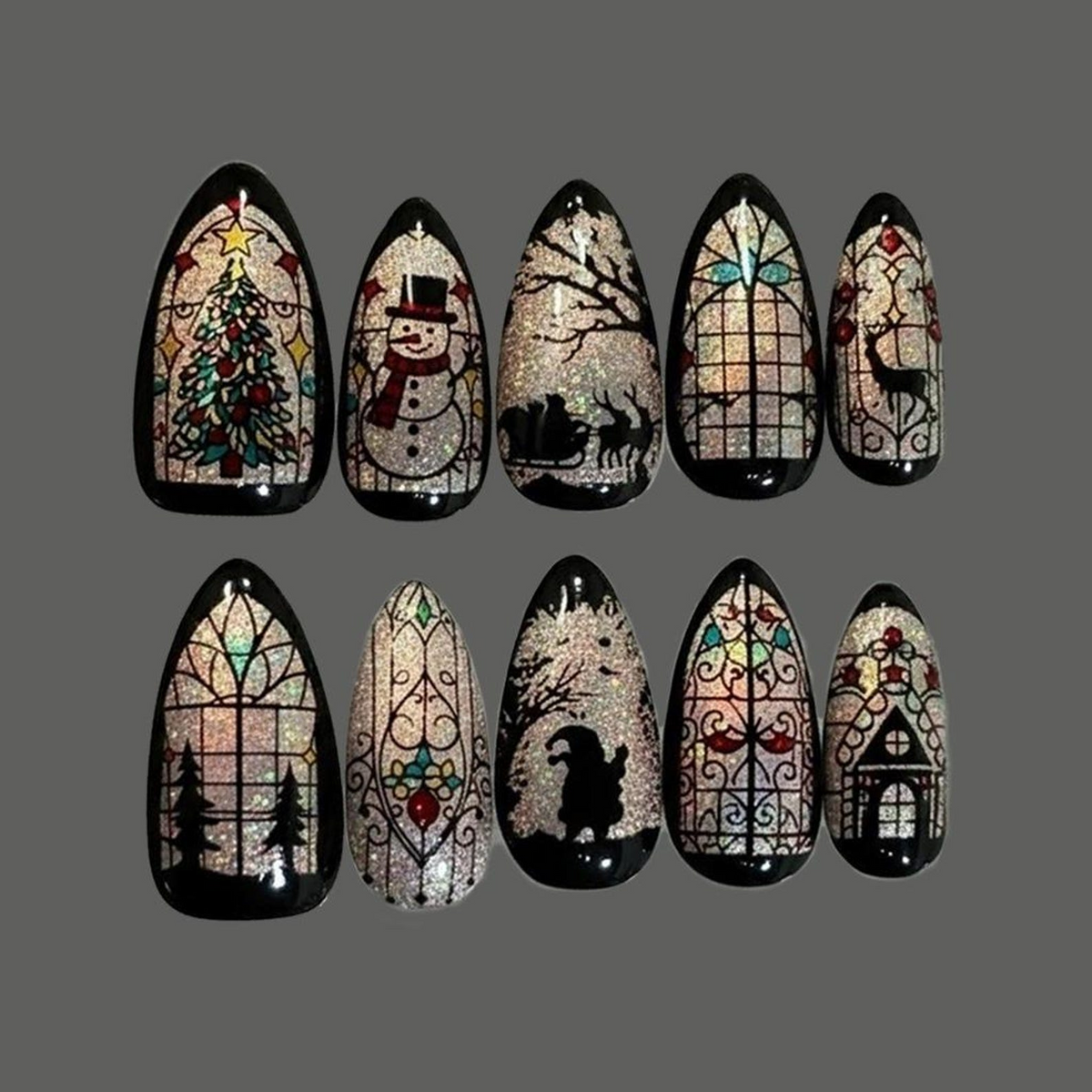 Sparkle Christmas Press On Nails