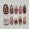 Gingerbread Christmas Press On Nails