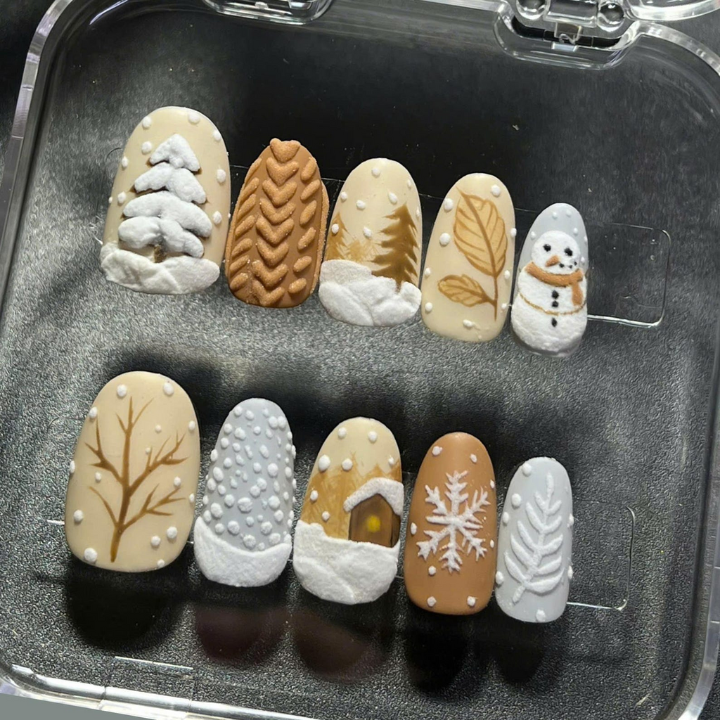 Cozy Winter Press On Nails