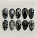 Gothic Winter Night Christmas Nails