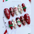 Holiday Santa Gift Bow Nail Set