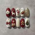Joyful Christmas Dream Nails, Reindeer Christmas Tree Nails