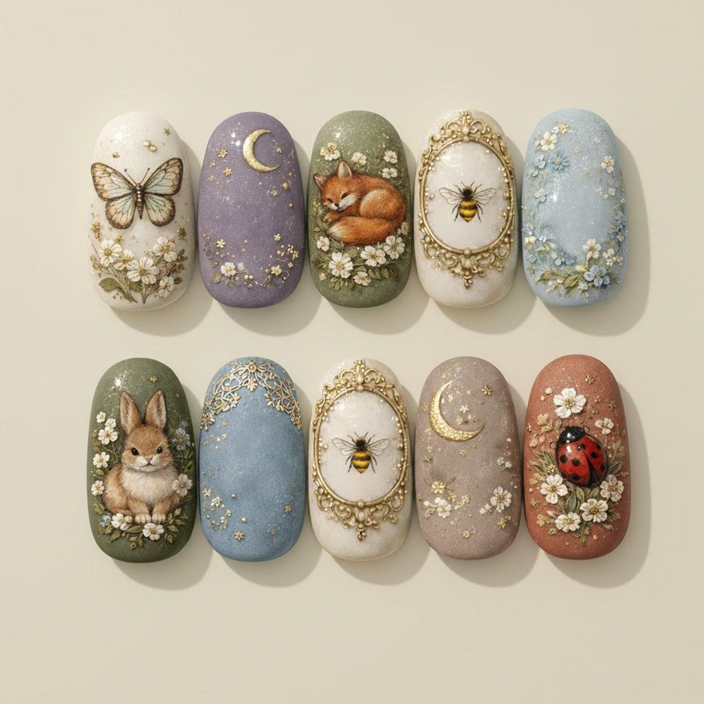 Enchanted Woodland Storybook Nails