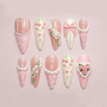 Romantic Valentine Cherry Pink Nails