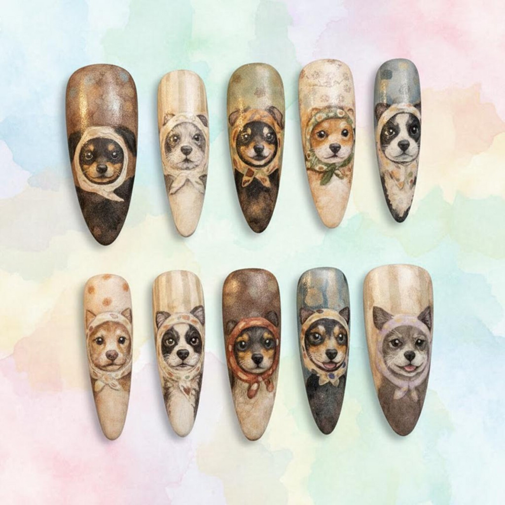 Dog Portrait Press On Nails