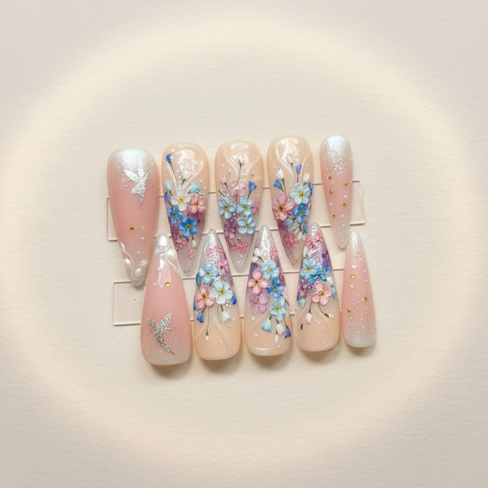 Fairycore Dreamy Floral Nails