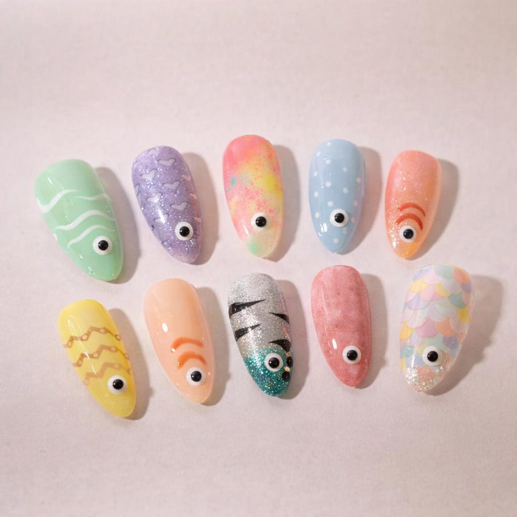 Spring Pastel Fish Nails
