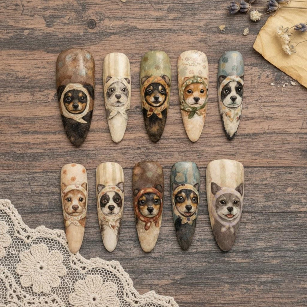 Dog Portrait Press On Nails