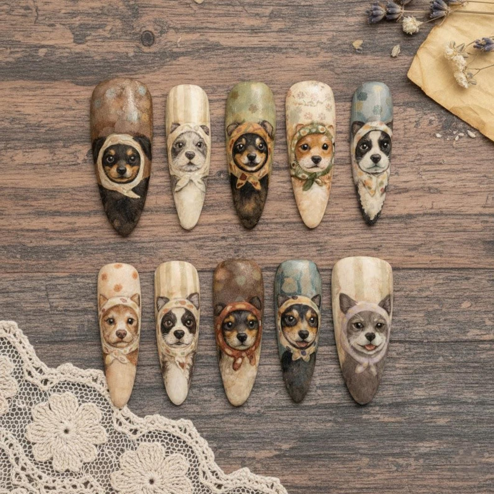 Dog Portrait Press On Nails
