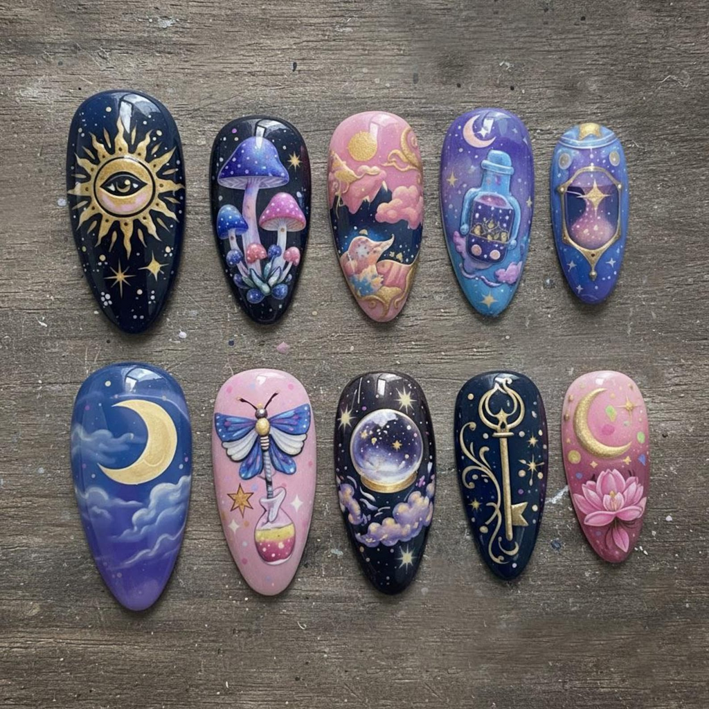 Magical Galaxy Gothic Nails