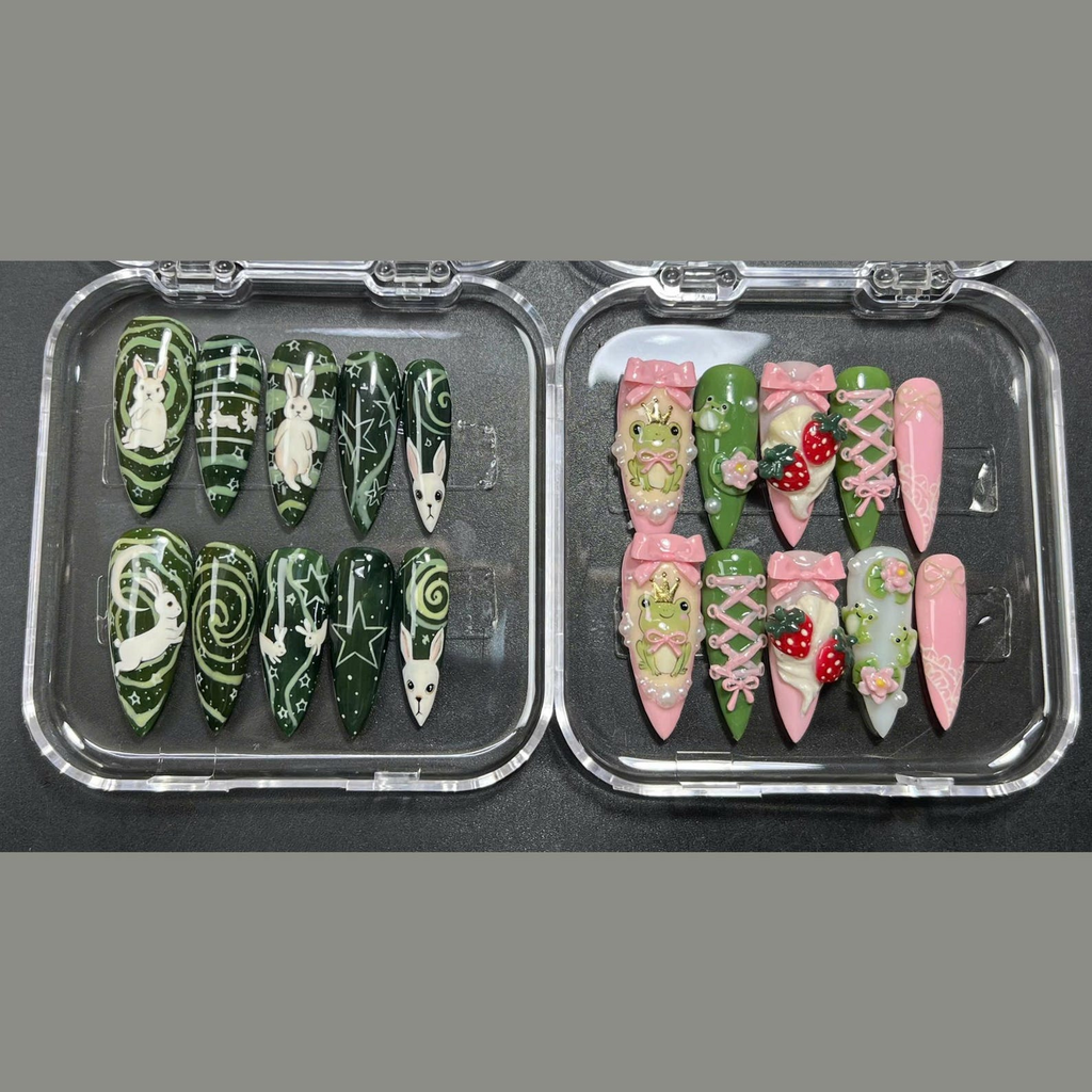 Forest Bunny Night Press On Nails