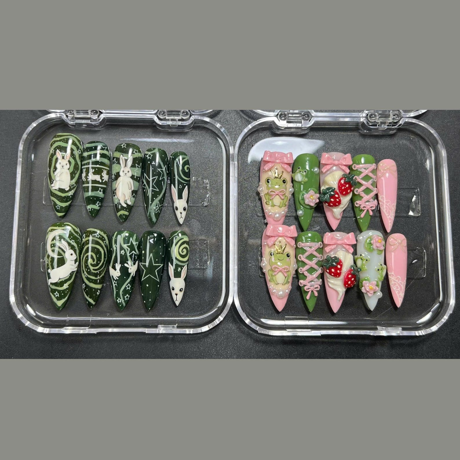Forest Bunny Night Press On Nails