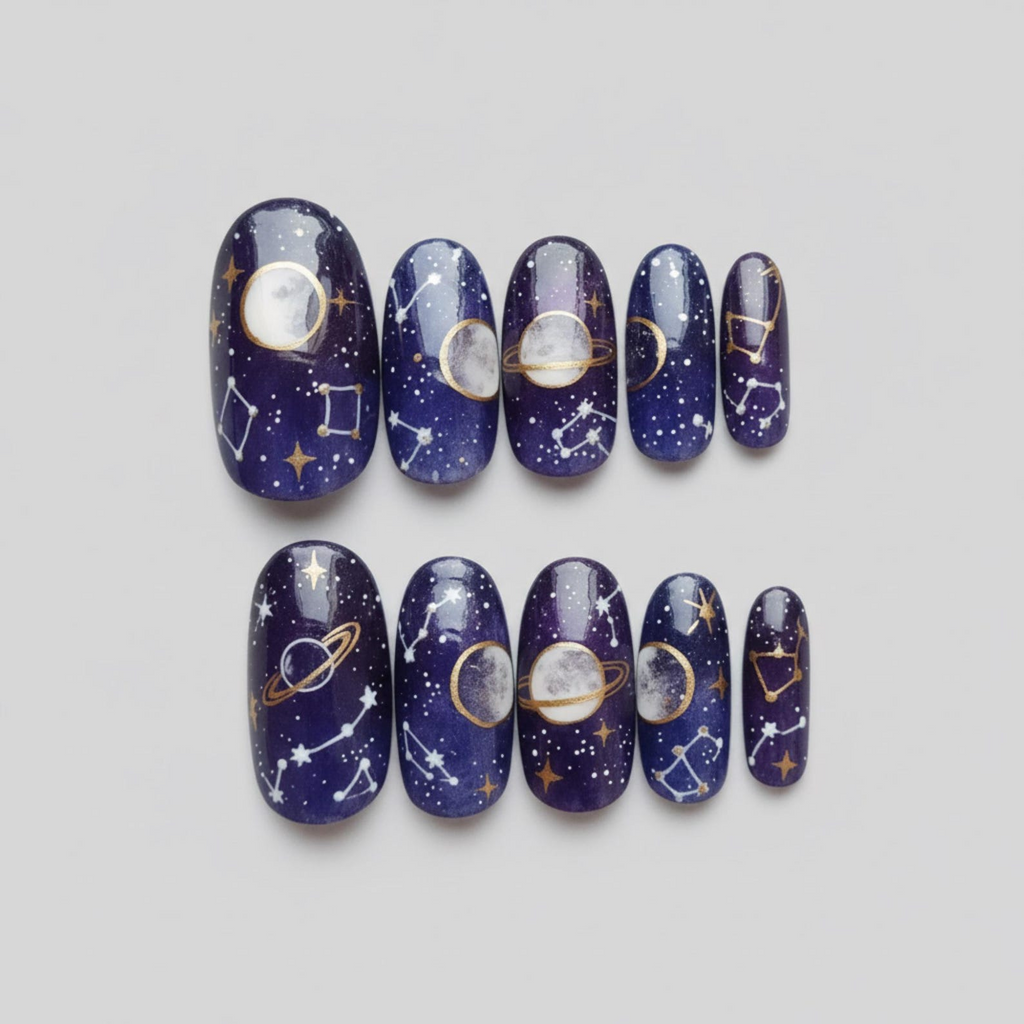 Celestial Night Sky Press On Nails