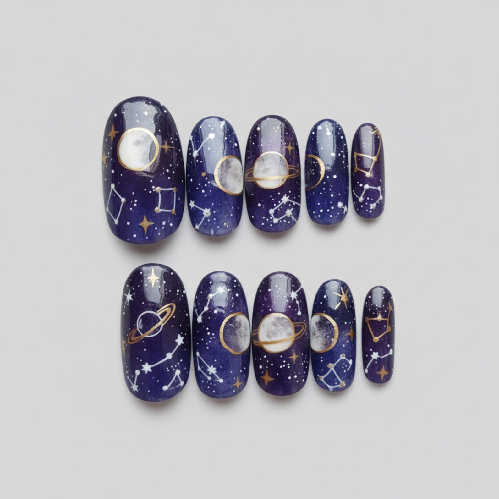 Celestial Night Sky Press On Nails