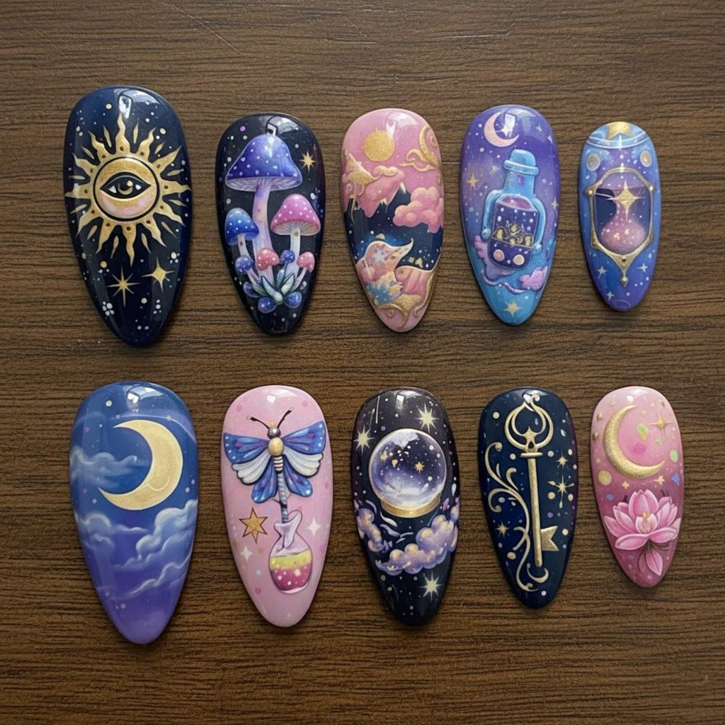 Magical Galaxy Gothic Nails