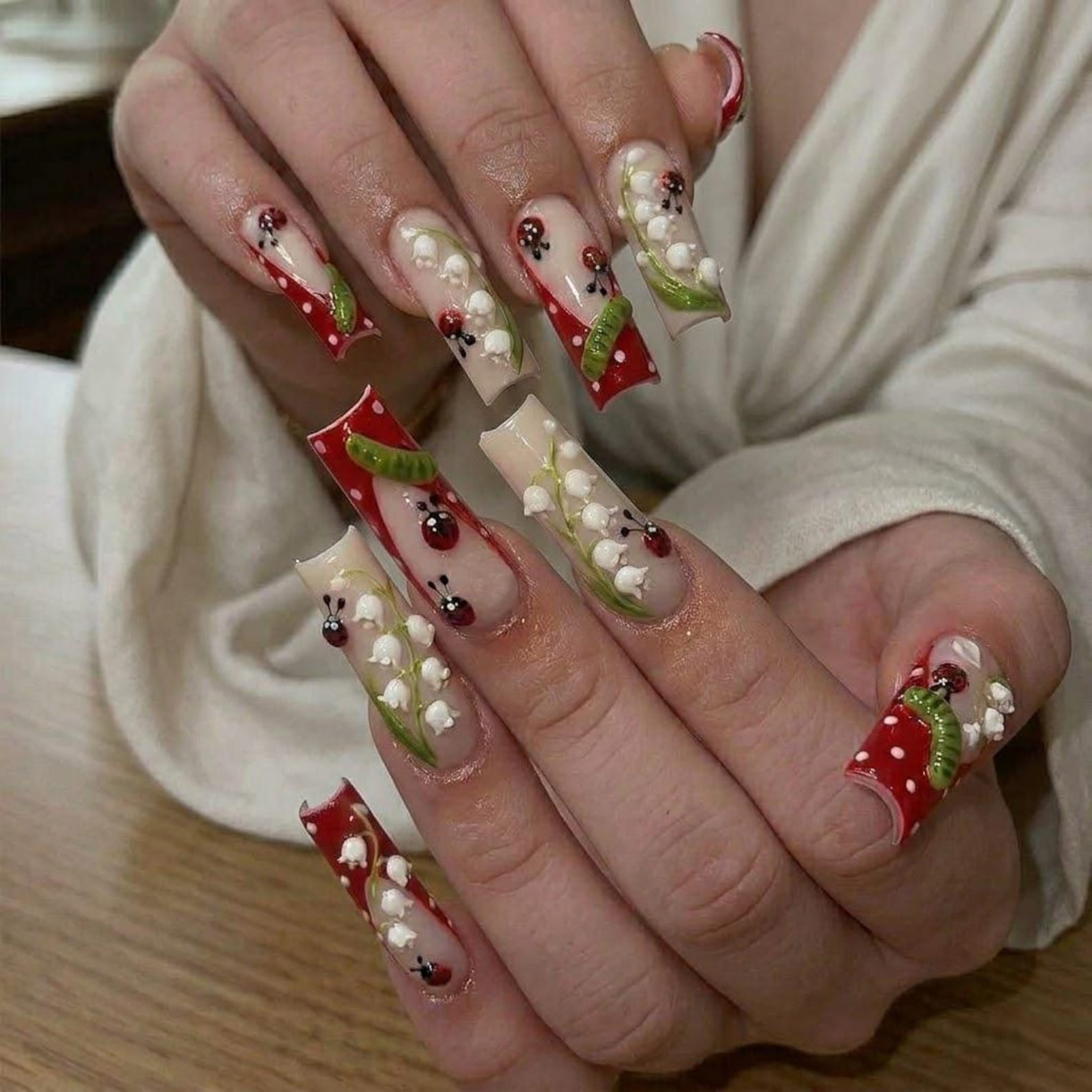 Ladybugs Lily Garden Nails